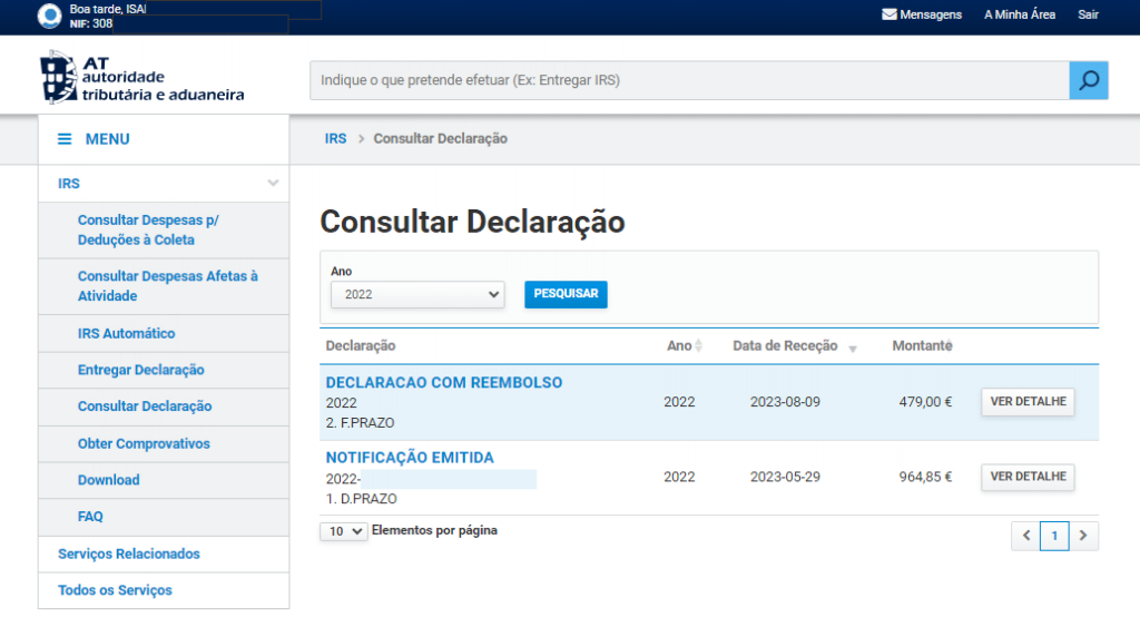 IRS - Corrigir erros e revisar valores